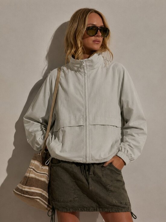 Élodie Jackets & Blazers - Funnel Neck Drawstring Jacket Windbreaker